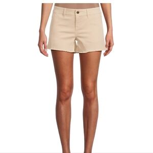 Prana Womens 14 Sancho Shorts Chalk (Beige) Distressed Hem 3.5" Inseam Pockets